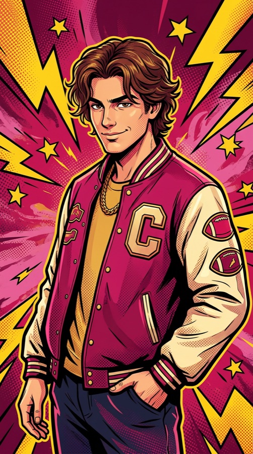 Pop-art portrait of a male student
